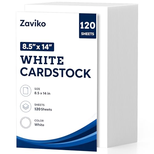 120 Sheets White Cardstock 8.5 x 14 Legal Size Cardstock Printer Paper White Card Stock Legal Printer Paper 8.5 x 14 200 GSM Construction Papers for DIY Crafts Greeting Cards Invitations Menus