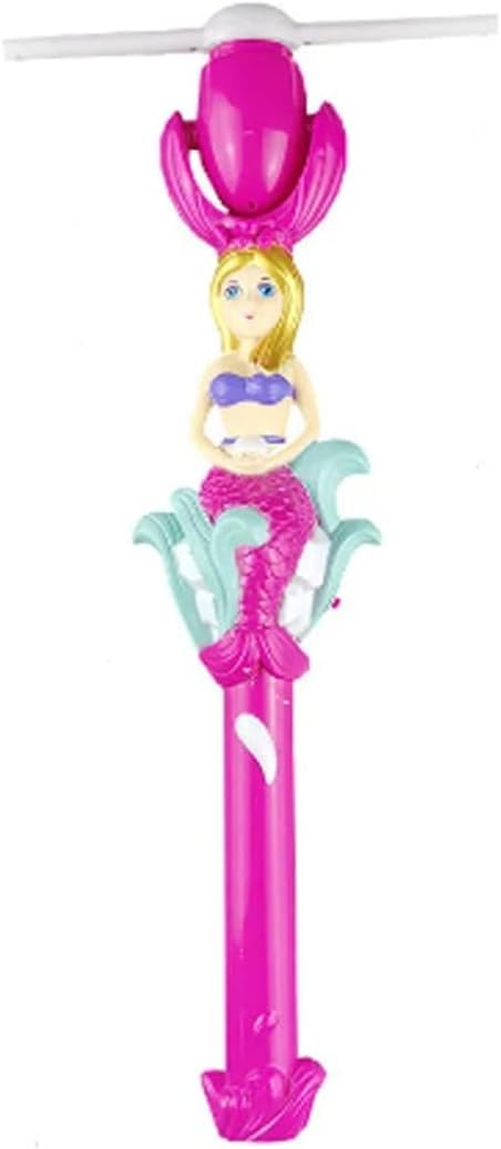 SDMAX Mermaid Design Rotating Glowing Fairy Stick, Music Lighting Rotating Illuminated Pinwheel Projection Magic Wand, Spinning Windmill, Toy Gift For Kids (1-PCS)