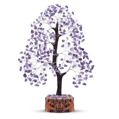 PYOR Amethyst Crystal, Artificial Tree, Crystals And Stones, Desk Decorations for Women Office Feng Shui Decor