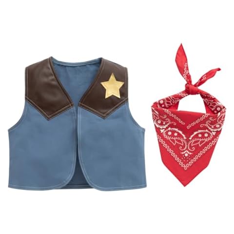 LXKIKMM Baby Halloween Cowboy Cowgirl Costumes Attire for Kids Vest Scarf 2 Pieces Cover