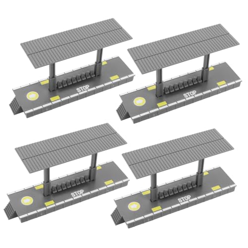 Yardwe 4pièces Maquette De Quai De Gare Jouet De Train à Monter Soi-même pour Garçon Fille Modèle De Gare Décoratif pour Jeux Imitation