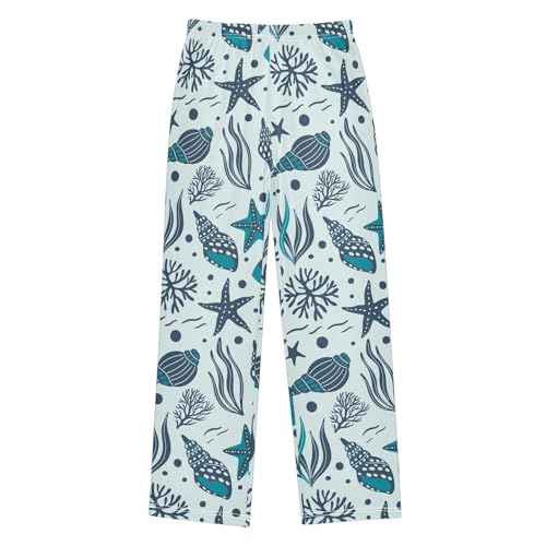 ZZKKO Seashells Starfish Corals Boys Pants for Kids Jogger Pants with Pockets S-XL