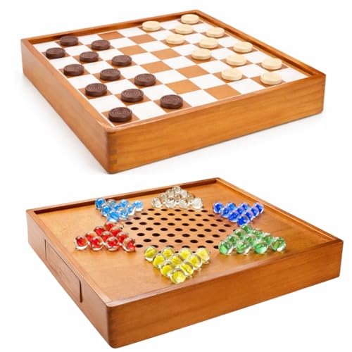 Juego de Mesa 2 en 1 Damas Chinas y Damas miniatura 1