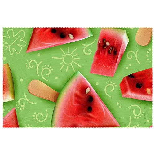 Set de table lavable lot de 6 pastèque pour protéger des taches