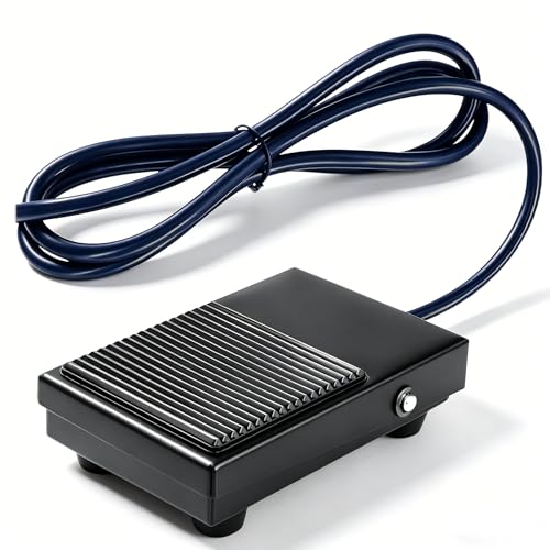 Image of 1M Momentary Power Foot Pedal Switch 250VAC 10A SPDT 1NO1NC Heavy Duty Foot Switch with Cable Black