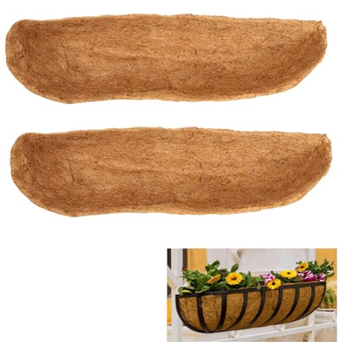 2個セット ヤシマット ハンギングバスケット 半円形 25cm/30cm/35cm/40cm/60cm 取り替えココライナー 寄せ植え 植木鉢 プランター 吊り下げ 壁掛け 屋外 屋内 花 植物 ガーデニング 交換用ココナッツファイバーマット (24インチ