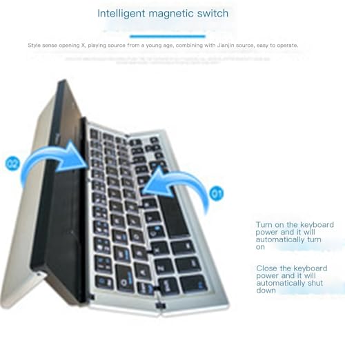 Teclado plegable bluetooth rosa para escribir en el móvil desde la cafetería 3