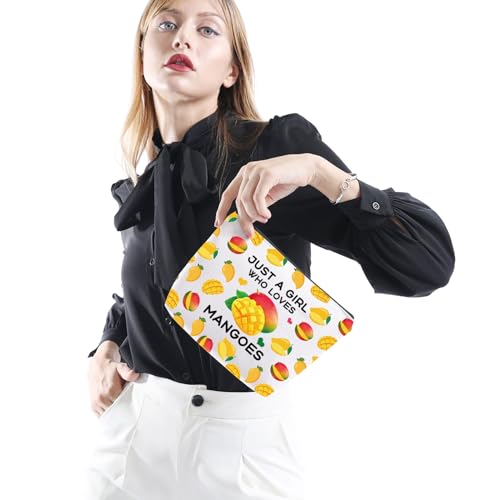 Gzrlyf Just a Girl Who Loves Mangoes Mango Makeup Bag Mango Lovers Mango Girl Makeup Bag Funny Mango Lover Gifts (Just mangos)4
