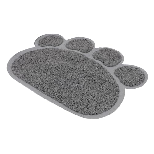 Ipetboom 猫のランチョンマット ドッグフードマット ペット冷却マット猫 犬の水入れ用吸収マット ペットボウル ごみ追跡マット ドッグウォーターボウルマット ペットの足型マット 塩ビ Grey