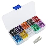 カーヒューズキット 100個 平型ヒューズ フューズ セット 交換用 小型ヒューズ 車両整備 トラック バイク ボート カーアクセサリー 用 電装必需品 ヒューズ脱着工具付き