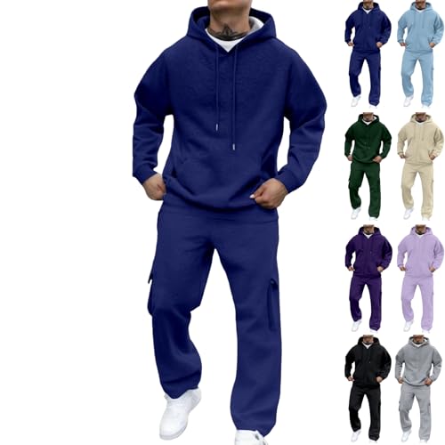 Mens Tracksuit,Mens Sweatsuits 2 Piece Set Cargo...
