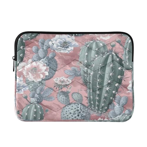 Funda para portátil 13-14 pulgadas impermeable rosa patrón cactus