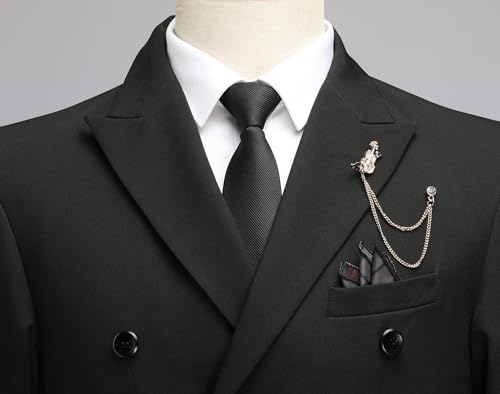 Men's Double-Breasted Suit, Classic Formal Business Wear4