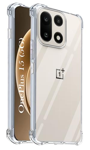 Image of Jkobi Shockproof Crystal-Clear Back Cover for OnePlus 15 5G (Anti Yellow Case | Drop & Camera Protection | Hard Polycarbonate)