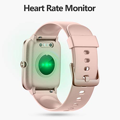Lintelek Smart Watch with 1.3" LCD Full Touch Screen, Large Screen Fitness Tracker with Heart Rate Monitor, Pedometer, Sleep Tracker, Waterproof Activity Tracker for Men, Women and Gift (Pink)