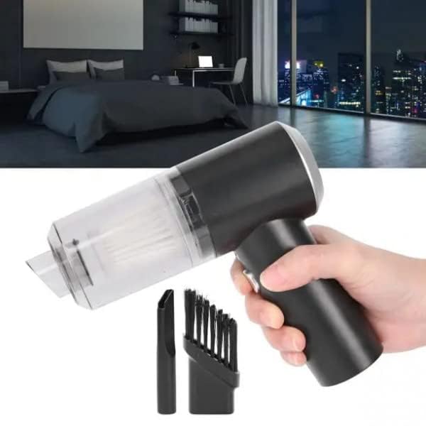 Image of Portable Wireless Vacuum Cleaner with Strong Suction, LED Light, Washable Multiple Nozzles for Car, Home & Office Dust Cleaning
