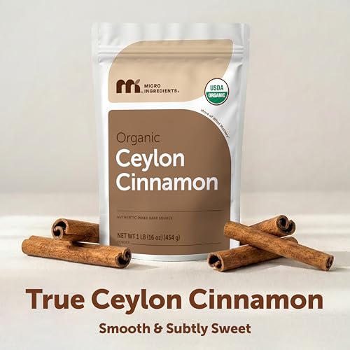 Organic Ceylon Cinnamon Powder, 1 lb | Premium Sri Lanka Source | Sweet & Earthy Flavor | Great for Baking, Cooking & Drinks | Additive Free, Non-GMO, Bulk Supply