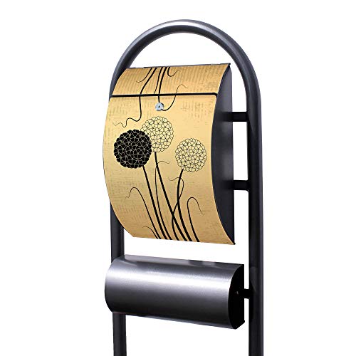 Banjado® Stand Briefkasten in Hammerschlag-Optik in Größe 150x47x22cm...