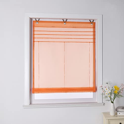 Raffrollo Ösenrollo Kessy Biese transparent Voile Rollos 1er-Pack B*H 60*140cm Orange - 2