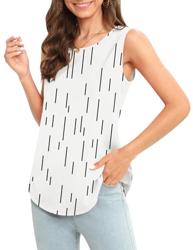Image of Women's Sleeveless Chiffon Tank Top Business Casual Blouse Tunic Top