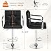 Yaheetech Bar Stools Set of 2, PU Leather Adjustable Swivel Barstools, Hydraulic Kitchen Counter Height Bar Chairs with Armrest and Back for Kitchen, Dining Room, Black
