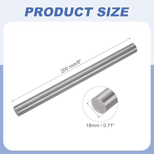 QUARKZMAN Titanium Rundstab 0.71 Durchmesser(18mm) 8 Länge GR5 Metall Massiv TC4 Titanium Rundstab Material Für Modellflugzeug Auto Schiff DIY Handwerk