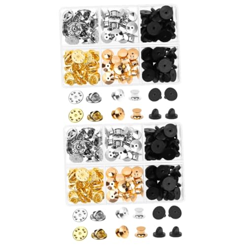 Support épingles en caoutchouc et fermoir de sécurité pour broches | 2 boîtes