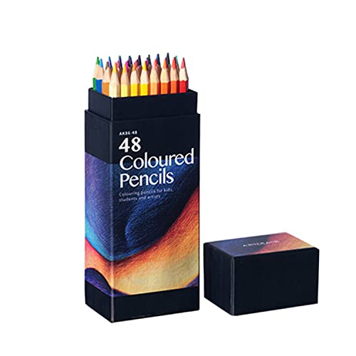 Muousco Coloured Pencils for Drawing Pencil Set 48 Wooden Lead Pencil Oil Drawing Set Professional School Art Supplies