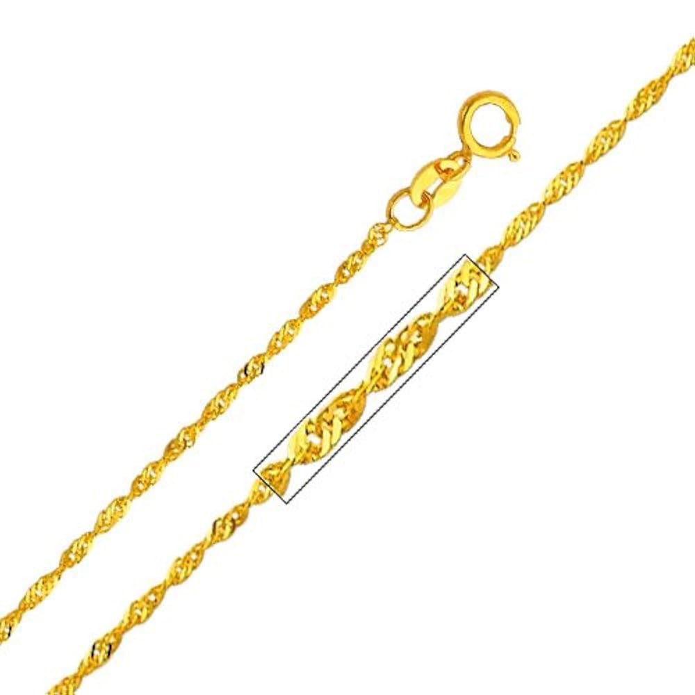 orostar 14?K Solidゴールド2?mm縁石チェーンネックレス、16?