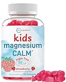 Picture of Kids Magnesium Gummies for Age 2+, 120 Count | Sugar Free Strawberry Flavor | Calm Magnesium Citrate Gummies for Sleep, Relaxation, Muscle, Bones, & Mood Support* | Non-GMO, Gluten Free