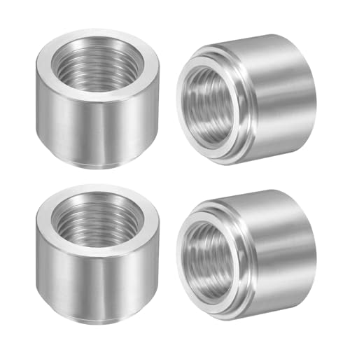 QUARKZMAN 4Pcs Femelle 1/4 NPT Raccords A Souder, 0.75 OD. x 0.6 Longueur Aluminium NPT Femelle Raccord A Souder Bouchon Montage Etape Bouchon Raccord De Montage, Ton Argenté
