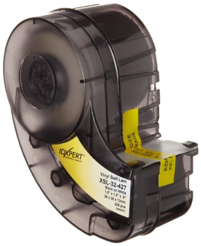 Greatest Product Brady XSL-32-427 Idxpert 1.5 Height, 1.5 Width, B-427 Self-Laminating Vinyl, Black On White And Translucent Color Label (225 Per Cartridge)