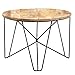 Produktbild FineBuy Couchtisch 60x43x60 cm Mango Massivholz/Metall Industrial Sofatisch Rund | Wohnzimmertisch Salontisch Massiv | Kleiner Tisch Wohnzimmer
