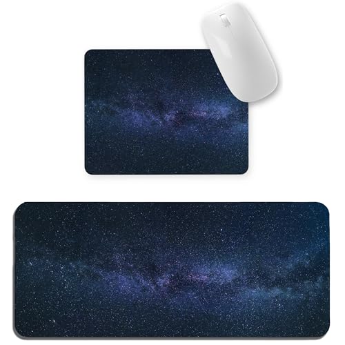 Image of Space Combo XL Extended Gaming Mouse Pad | XXL Large Desk Mat 60x30cm for Laptop & PC | Non-Slip Rubber Base, Waterproof, Durable & Smooth Surface | Office, Gaming & Study, asthetic