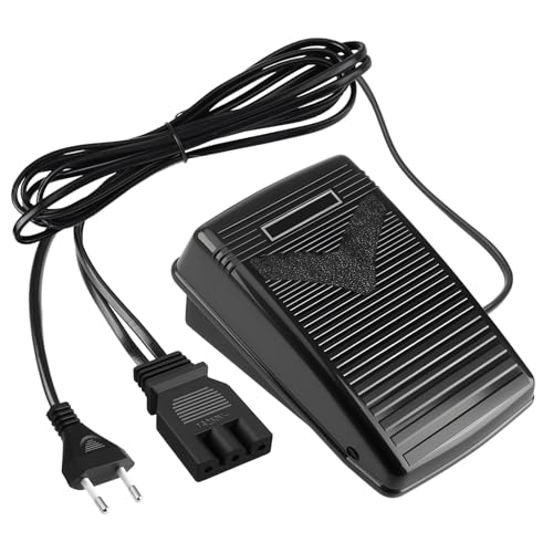 Pedal Eléctrico Para Máquinas De Coser Con Enchufe Europeo De 3 Patas,Control De Velocidad Progresivo 220v,Pie De Pedal Multifunción Negro,Compatible Con Más Marcas De Máquinas Domésticas