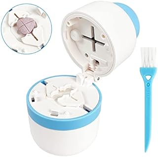 Pill Cutter - Pill Splitter with Stainless Steel Blade for Cutting Small Pills or Large Pills in Half or Quarter, Suitable for Cuting Vitamins, Tablets（Blue)