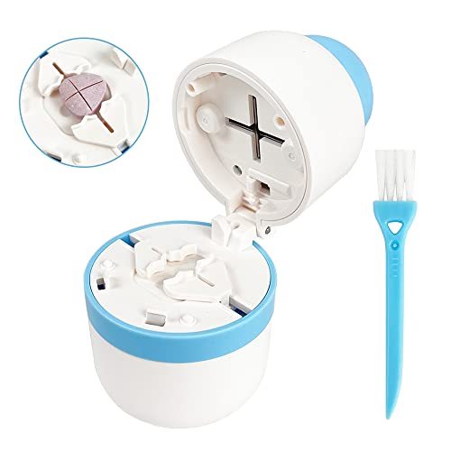 Pill Cutter - Pill Splitter with Stainless Steel Blade for Cutting Small Pills or Large Pills in Half or Quarter, Suitable for Cuting Vitamins, Tablets（Blue) 