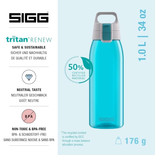 SIGG - Tritan Trinkflasche - Total Color Clear ONE Aqua 1 L – Ansicht 3