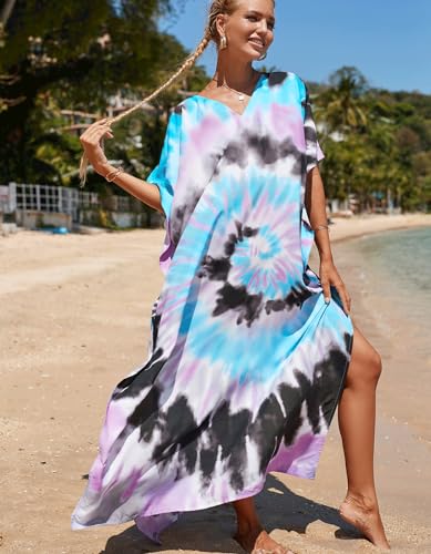 Image of NFVNKJ Women's Plus Size Beach Lounge Kaftan Maxi Dress Swimsuit Coverup for Women