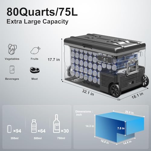 Portable Car Refrigerator Freezer Dual Zone