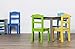 Humble Crew Kids Wooden Table and 4 Chairs Set, Grey/Blue/Green/Yellow - Kids Table and Chair Set for Toddlers and Children for Arts, Crafts, and Snack Time - Sturdy, Durable Toddler Activity Table