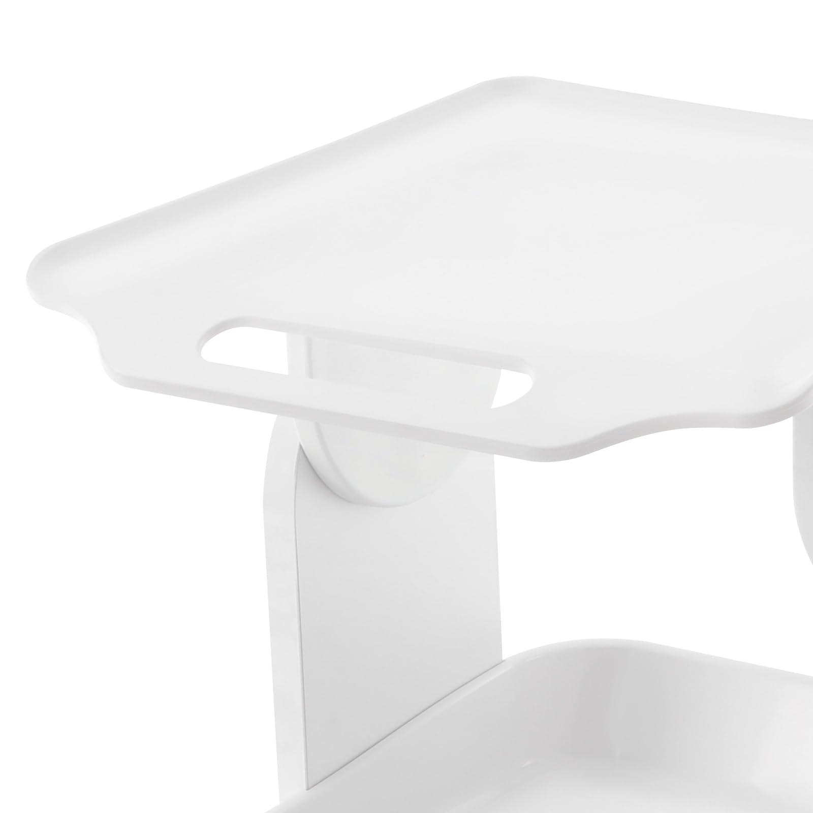 Cochecito médico de laboratorio con palé de dos pisos y 1 estante superior, carrito de laboratorio con ruedas de material ABS, 60 kg, carro médico para laboratorio, clínica, hospital, salón