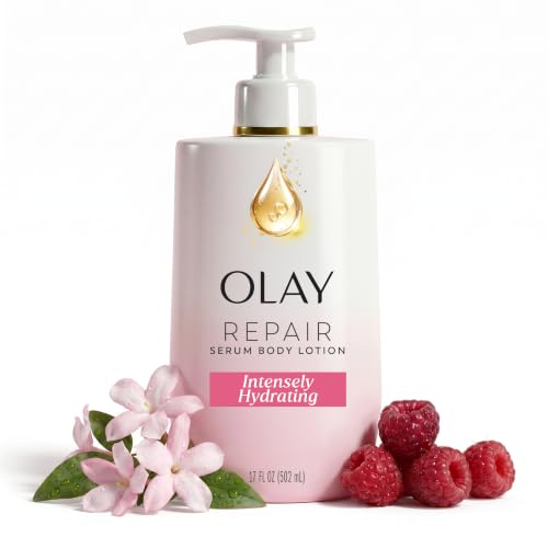 Image of Olay Intensely Hydrating Body Lotion for Women, 96HR Moisture & Lasting Skin Hydration, with Hyaluronic Acid & Niacinamide, Free of Parabens & Phthalates, Ripe Berries & Sweet Vanilla Scent, 17 fl oz