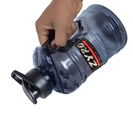 Image of Zyro Pack of 2, Gallon Water Bottle 1.5L with Mixer Ball & Strainer | BPA-Free, 100% Leak-Proof Gym, Office, Travel, Sports & Running Bottle Large Capacity Sipper for Men & Women Black Combo