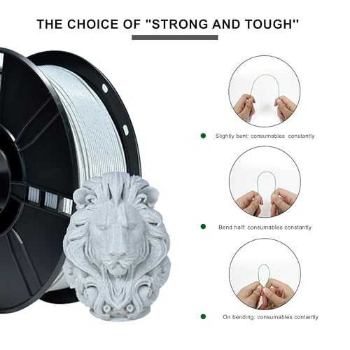 Image of iBOSS PLA+ Filament 1.75mm Marble Gray 1KG, 3D Printer Filament Dimensional Accuracy + /- 0.02mm, 1kg Cardboard Spool(2.2lbs) 3D Printing Filament Fits for Most FDM 3D Printers