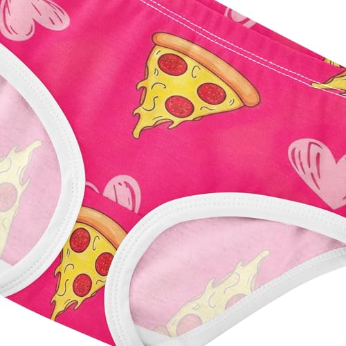 Girls Underwear Toddler 2t Cotton Panties Little Girl Florals Briefs Kids Undies Cartoon Pizza Slices Hearts Pink4