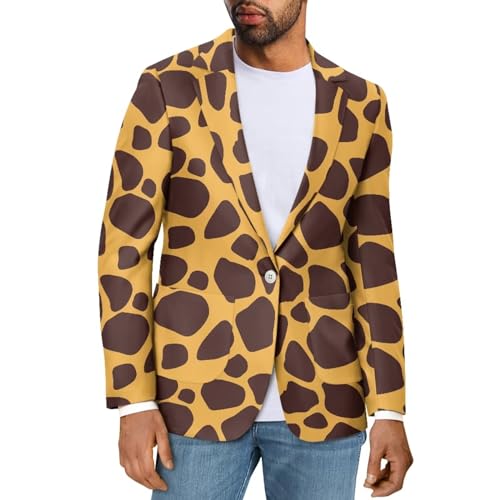 Veniyate Men's Casual Blazer One Button Lightweight Suit Jackets Regular Fit Sports Coats with 2 Pockets