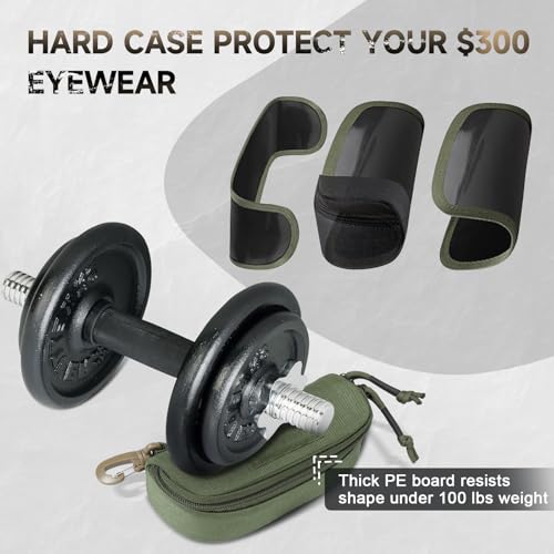 Image of Tactical Molle Glasses Case, Shockproof Eyeglass Pouch, Sunglass Case Hard Shell Protects Glasses