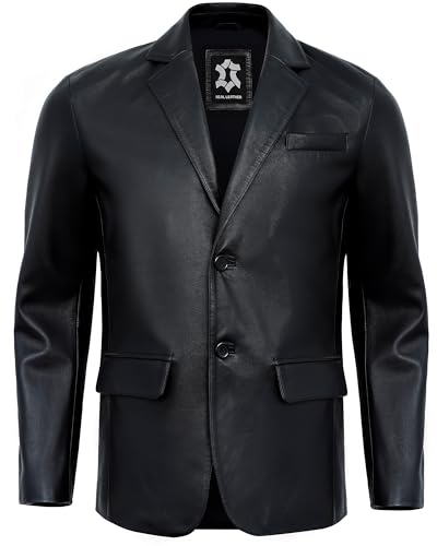 Leather Blazer Men - Casual 2 Button Coat Style Real Lambskin Mens Leather Jacket3