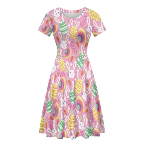 Image of Biyejit Women's Summer Casual Short Sleeve T-Shirt Swing Dress Crew Neck Plus Size S-4XL